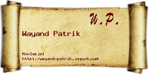 Wayand Patrik névjegykártya